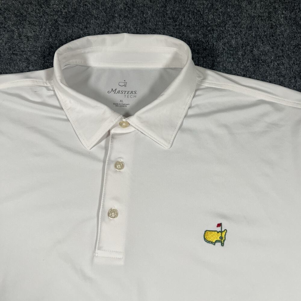 Mens Masters Tech Golf Short Sleeve Polo Shirt XL White